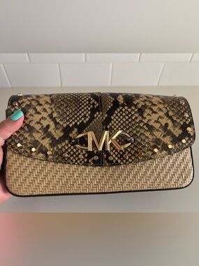 Michael Kors Boutique Convertible Crossbody/Clutch- Snake Print